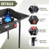 f3faa868ab8057fb 2 Burner Gamping Stove with Windpanel& Side Shelves, Bag, Auto Ignition Button,Regulator,150,000 BTU Camping Stove Propane Burner for Outdoor BBQ&Backyard Cooking Camping Home