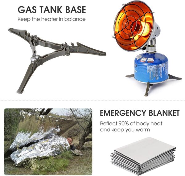 Lixada Camping Heater Portable Lightweight Gas-Heater Stainless Steel Camp Gas Heater for Outdoor Winter Warmth Tent Backpacking Picnic Hiking Traveling BBQ