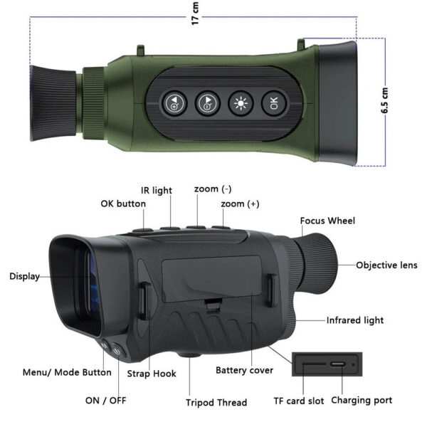 f407083bd00e7ca7 Monocular 40MP 2.5K Infrared Telescope 984ft Night-Vision Distance 6X Optical Magnification 8X Digital Zoom