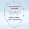 EWYA D Color Full 3/3.5mm Round Bubble Moissanite Diamond Tennis Necklace for Women Party S Sier 2-Layer Neck Chain