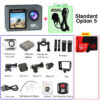 f421cb5c1daf1902 5K 4K60FPS Action Camera Dual IPS Touch LCD EIS 170° DVR 30M Waterproof 5X Zoom Sport Camera With Wireless Mic & Pre Recording