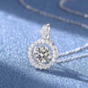 BIJOX STORY 1 CT Moissanite Pendant For Women Simulated Diamond Necklace S Sterling Sier Jewelry Girl Valentine's Day Gift