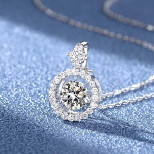 BIJOX STORY 1 CT Moissanite Pendant For Women Simulated Diamond Necklace S Sterling Sier Jewelry Girl Valentine's Day Gift