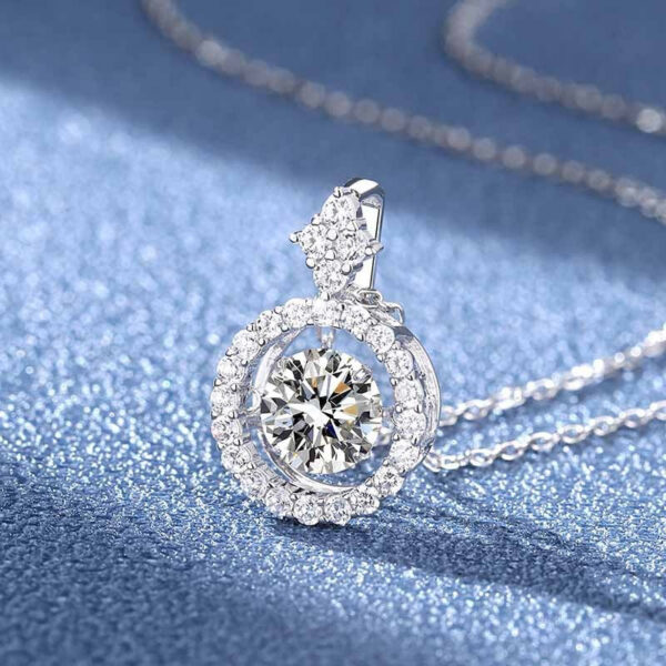 BIJOX STORY 1 CT Moissanite Pendant For Women Simulated Diamond Necklace S Sterling Sier Jewelry Girl Valentine's Day Gift