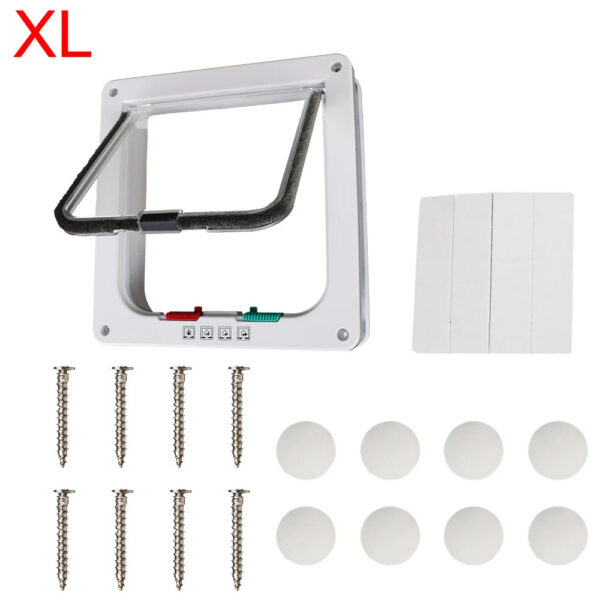 f44135b82cf1c46e With 4 Way Lock Security Flap Door For Dog Kitten Cat Puppy Safety Gate Small Pet Supplies ABS Plastic
