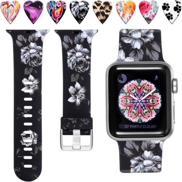 Laffav Compatible with Apple Watch Band 41mm 40mm 38mm iWatch Series 9 & Ultra 2 & SE & Ultra & Series 8/7/6/5/4/3/2/1 for Women Men, Colorful Jellyfish, M/L