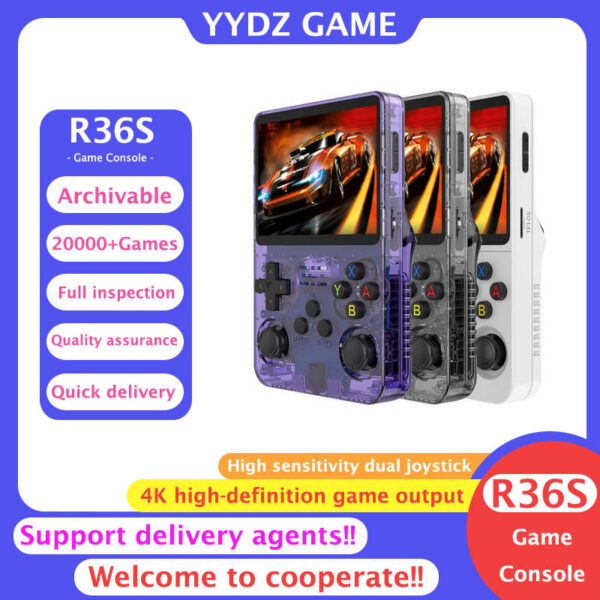 f44b26a034faa249 R36S R35s Plus Handheld Game Console Linux System 3.5 Inch IPS Screen Portable Pocket Video Player 128GB Games