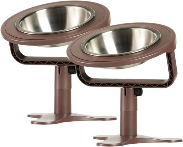 Adjustable Raised Cat Food Bowl, Tilted Elevated Bowl (1-Pack, Black)