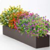 Grunyia 10 Bundles Artificial Fake Flowers, Faux Outdoor Plastic Plants UV Resistant Shrubs Outside Indoor Decorations (Purple-Eucalyptus)