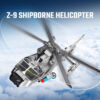SEMBO 449pcs Z-9 Shipborne Helicopter Assemblage Building Blocks MOC Armed Aircraft Fighter Soldiers Models Kids Toys Boys Gifts