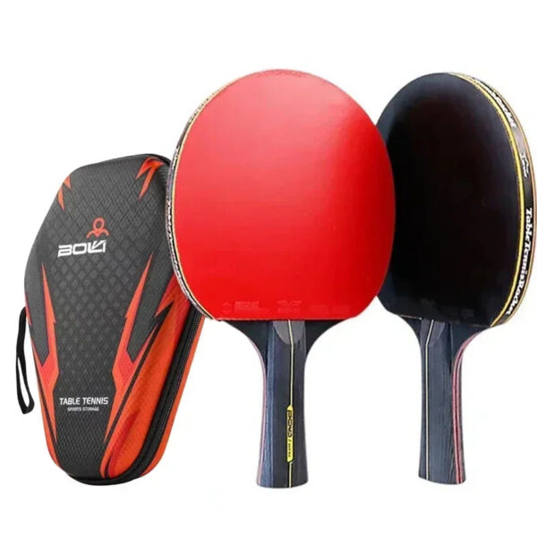 f45b34ca31e43979 6 Star Table Tennis Racket 2PCS Professional Ping Pong Racket Set Pimples-in Rubber Hight Quality Blade Bat Paddle with Bag