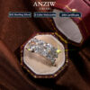 Anziw 3.26cttw Moissanite Wedding Rings Woman Sparkling Diamond Band 10 Stone Engagement Ring Sier Jewelry GRA Certificate