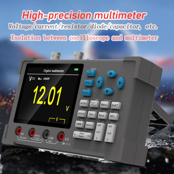 3in1 Digital Multimeter Signal Generator Dual Channel 120Mhz Bandwidth 250MSa/s Sampg Rate Handheld Oscilloscope