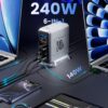 f463650c8a4ba0f1 240W GaN Charger PD3.1 140W USB Type C 6 Ports PPS PD Desktop Fast Charging Station for MacBook Laptops Tablet iPhone Samsung
