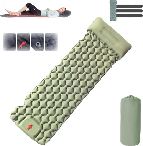 f468e14c6e344fbf Coziya Matelas, Portable Waterproof Sleeping Pad, Ultralight Inflatable Camping Mattress, Built-in Pillow and Anti-Slip Design, for Camping, Travel, Home, Office (Navy Blue)