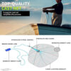 f4912520cacd04aa American Saltwater Fishing Cast Net for Bait Trap Fish 3/4/5/6/7/8/9/10ft Radius Casting Nets with Heavy Duty Zinc Sinker Weight