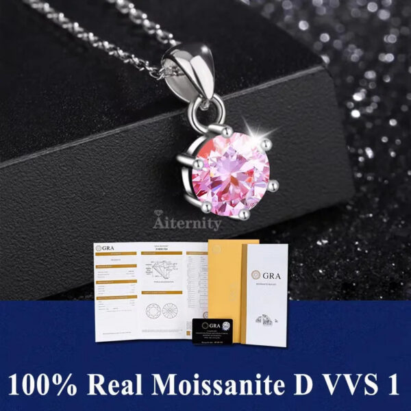 f49e7db08c7259b3 S925 Sterling Silver High Jewellery 100% Moissanite Pendant Necklace D Colour with GRA Certificate for Ladies' Wedding, Party