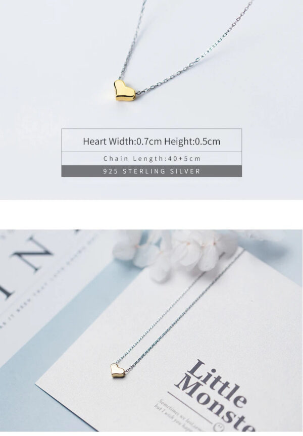 f4a05347d251ac4b Modian Gold Color Heart Simple Tiny Fashion Chain Pendant Necklaces Classic Girls 925 Sterling Silver Jewelry For Women Gift