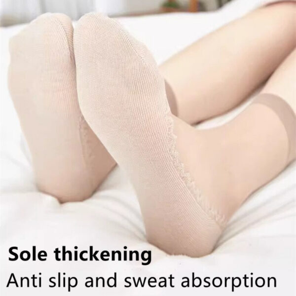 f4a1537462581d71 10pairs Womens ,Sweat Absorbing Anti-Slip Cotton Bottom Stretch Socks
