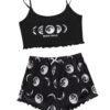 f4b230186b5573fc SweatyRocks Women's Summer Strawberry Print Cami Top and Shorts Sleepwear Pamas Set