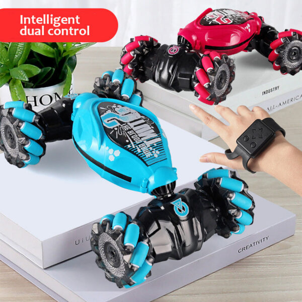 f4c109f3b87fcf0d 4WD RC Drift With Music Led Lights 2.4G Gesture Radio Remote Control Spray Stunt 360° Rotating Climbing Car Toys Gift