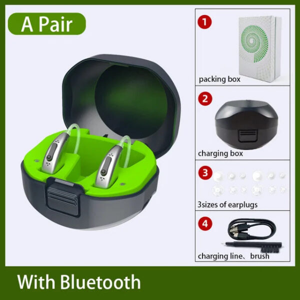 20 Channel Mini Rechargeable Aid Digital BTE Hearing Aids Adjustable Sound Amplifier Portable Deaf Elderly audifonos