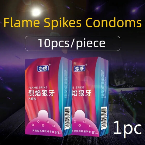 f4e4066ca76bb45a 10pcs Large Particles Condoms Sex Toys for Men Screw Thread Dotted Granular High Sensitivity Penis Sleeves with Spikes Sex Shop
