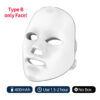 Wireless 7 Colors LED Face Beauty Machine Photon Facial Neck Skin Tighten Rejuvenation Facial Neck Mask