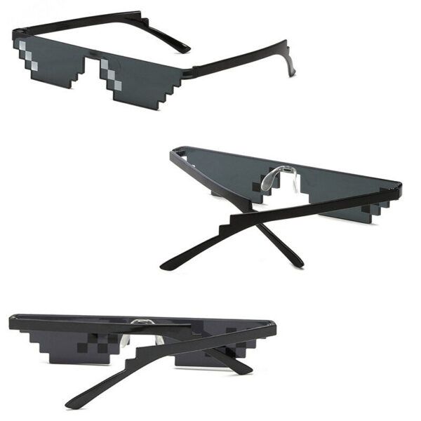 f4e974976a90224d 2Pcs Mosaic Cool Party Vintage Shades Eyewear For Men Pixelated Sunglasses Funny Women Glasses