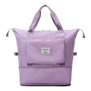 f4ee00326b2d15f3 1PC Foldable Large Capacity Short Distance Travel Dry and Wet Separation Fiess Handbag Lage Bag