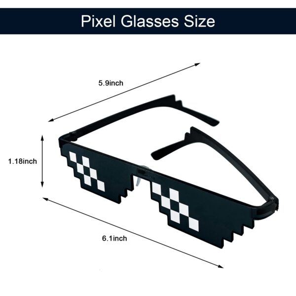 Lorigun Thug Life Pixel Sunglasses for Party, Deal with it Glasses Bachelor Part