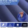 Portable Camping Sleeping Pad, 4” Thick Camping Mat, Inflatable Camping Mattress with Built-in Pillow and Foot Pump, Suitable for Camping, Hiking, Backpacking (Blue)