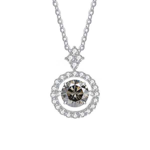 BIJOX STORY 1 CT Moissanite Pendant For Women Simulated Diamond Necklace S Sterling Sier Jewelry Girl Valentine's Day Gift