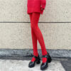 Women Socks Tights Stockings Slim See-Through Lingerie Lace Leggings Winter Women's Pantyhose Red Bodys Sexy Mujer Bottom