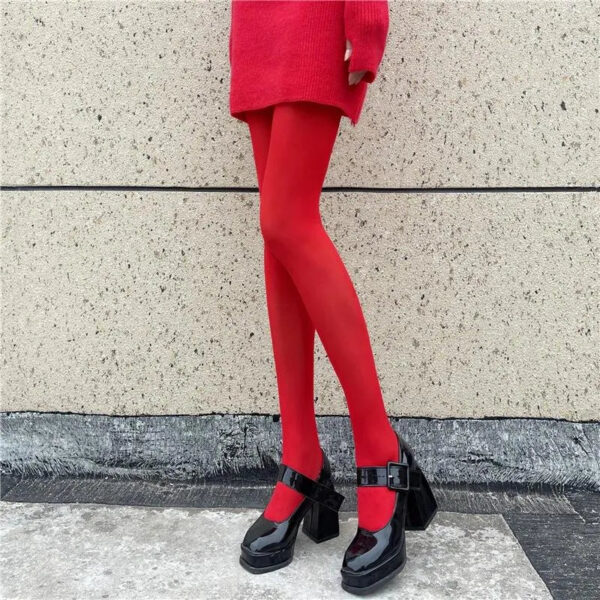 Women Socks Tights Stockings Slim See-Through Lingerie Lace Leggings Winter Women's Pantyhose Red Bodys Sexy Mujer Bottom