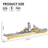 Piececool 3D Metal Puzzle -Russian Battlecruiser Pyotr DIY Jigsaw Toy Model Building Kits Christmas Gifts for Adults