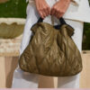 f52e4e39352f8103 Trendy Puffer Quilted Tote Bag, Rhombus Nylon Shoulder Bag, Soft Padded Handbag For Women