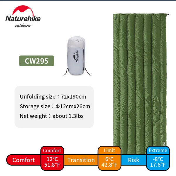 Naturehike Sleeping Bag CW295 Duck Down Sleeping Bag Ultralight Waterproof Winter Envelope Sleeping Bag Camping Sleeping Bag