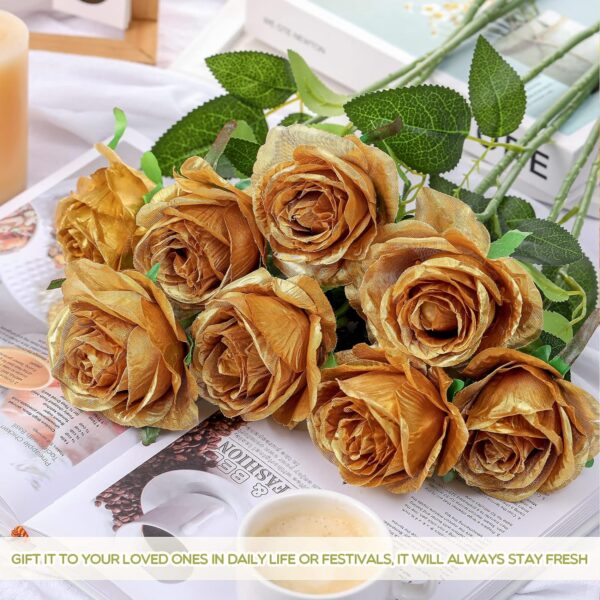 f550a14a7a7655cd 50 Pcs Artificial Rose Flower Realistic Silk Roses with Stem Bouquet of Flowers Plastic Flowers Real Looking Fake Roses for Home Wedding Centerpieces Party Decorations (Blue)