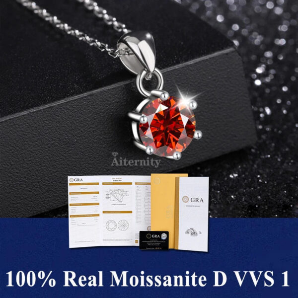 f5521db3ed46e1da S925 Sterling Silver High Jewellery 100% Moissanite Pendant Necklace D Colour with GRA Certificate for Ladies' Wedding, Party