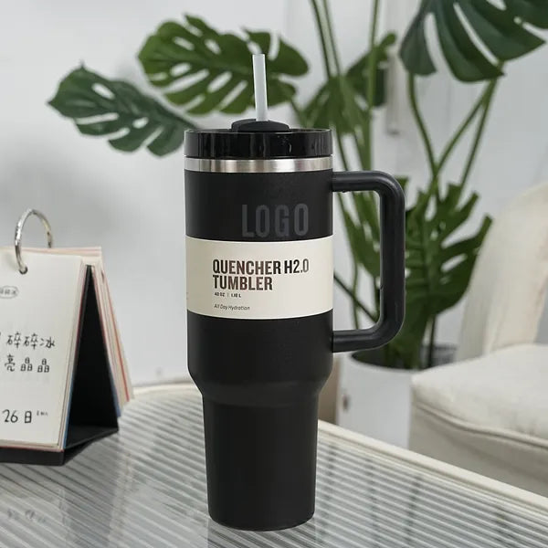 1pc New Quencher H2.0 40oz Stainless Steel Tumblers Cups With Silicone Handle Lid and Straw 2nd Generation Car Mugs Vacuum Insulated Water Bottles with G8821