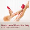Rose Vibrator - 3in1 Toys Stimulator Women with 9 Tongue Licking & Thrusting Dildo G Spot Vibrators, Adult Anal Sex Toy Games Clitoral Nipple Licker for Woman Man Couples