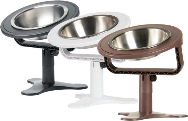 Adjustable Raised Cat Food Bowl, Tilted Elevated Bowl (1-Pack, Black)