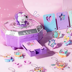 f5794b53eeb77a48 DIY Making Jewel Rings Magical Kit for Girl Supplies Bead Handmade Princess Pendant Keychain Colored Beans Kid Toy Birthday Gift