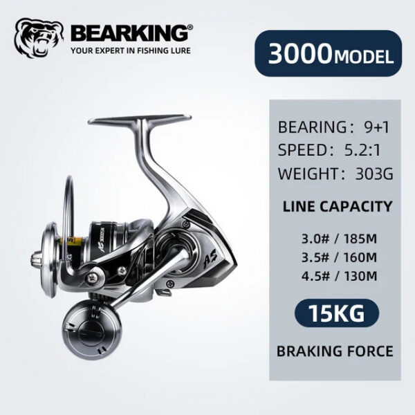 f57a911df6216ea8 BEARKING brand New arrival Saltwater Fishing Reel Spinning 1000-6000 9+1BB 5.2:1 Max Drag 10-20KG Water-Proof Reels