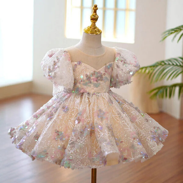f57fa87495584efb Children Evening Dresses for Girls 3 12 14 Years Kids Birthday Party 2023 Fluffy Ball Gown Wedding Prom Formal Lace Dress