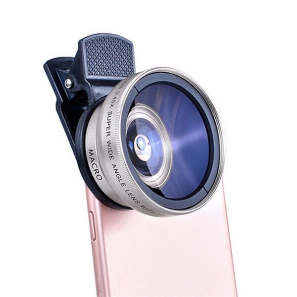 2 IN 1 Universal Clip 37mm Mobile Phone Professional 0.45X 49uv Super Wide-Angle + ro HD Lens For iPhone Android