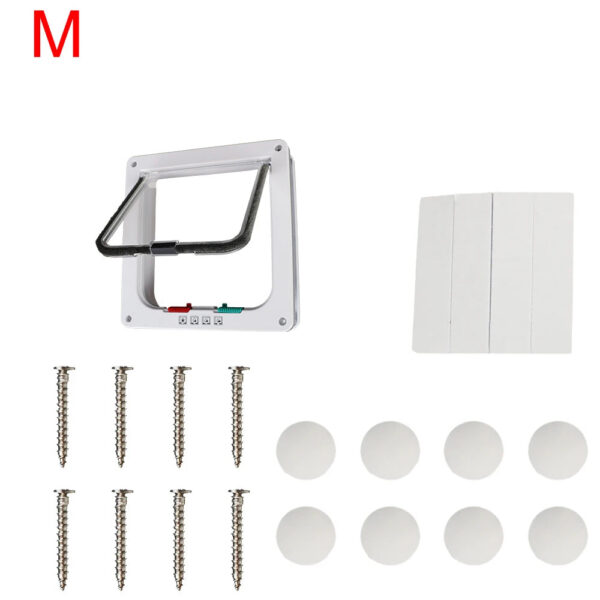 f582a3f89f5e8564 With 4 Way Lock Security Flap Door For Dog Kitten Cat Puppy Safety Gate Small Pet Supplies ABS Plastic