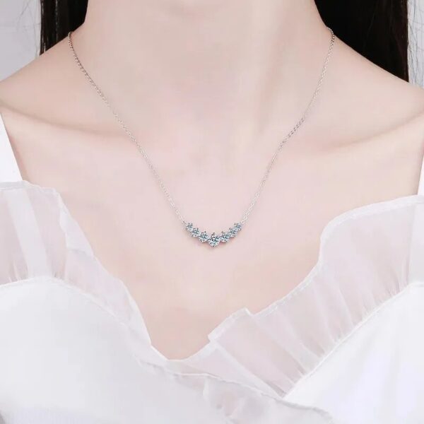 Real Moissanite Diamond for Woman Engagement Jewely with Certificates Sterling Sliver Plated White Gold Necklace