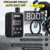 Mini Electric Pump with Digital LCD Pressure Gauge, Ultra Small 120 PSI Bicycle Air Pump, 500 mAh, Type-C
